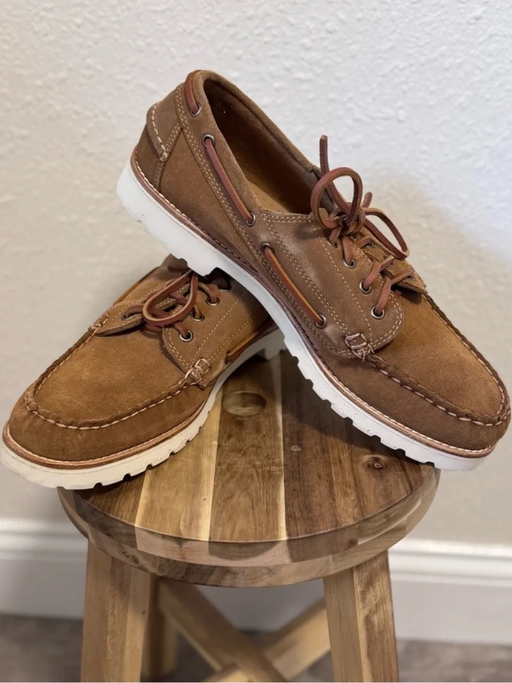 NWT G.H. Bass Ranger Camp Moc Sued Shoes Brown Men's Size 12 In Box